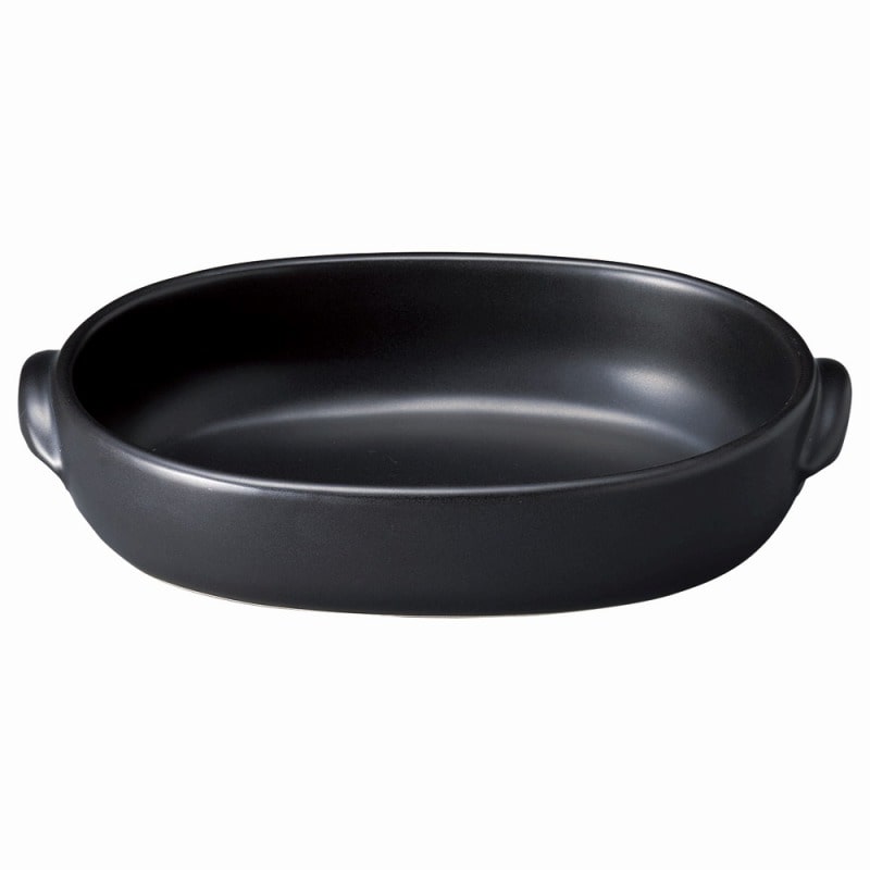 金正陶器 ブラックセラム 新型オーバルグラタン(中) 1個(ご注文単位1個)【直送品】