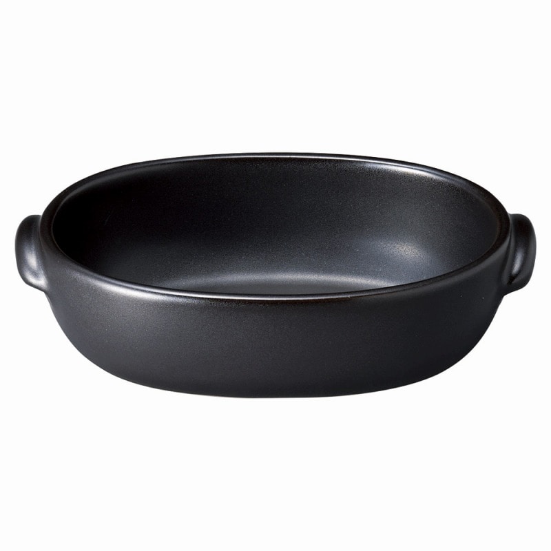 金正陶器 ブラックセラム 新型オーバルグラタン(小) 1個(ご注文単位1個)【直送品】