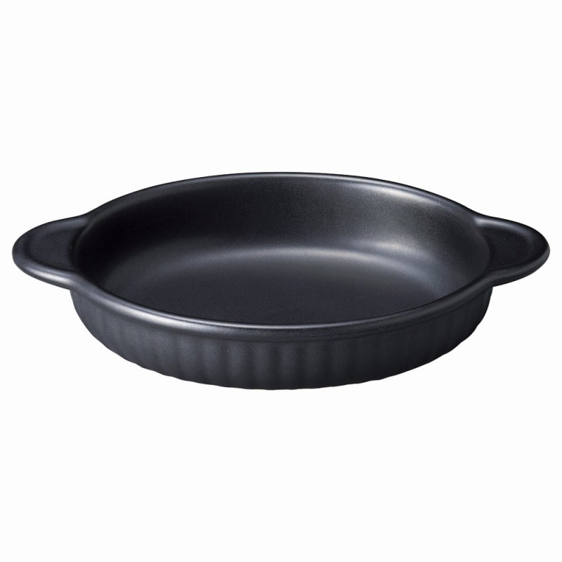 金正陶器 ブラックセラム 立筋オーバルグラタン 1個(ご注文単位1個)【直送品】