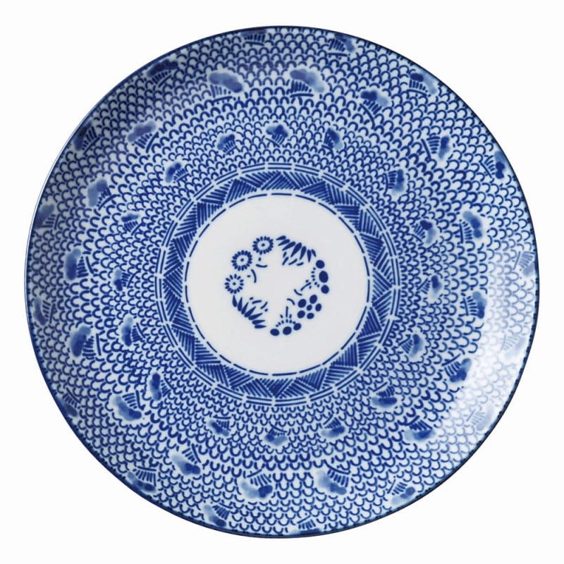 金正陶器 新古代波(タイスキ) 9.5吋メタ丸皿 1個(ご注文単位1個)【直送品】