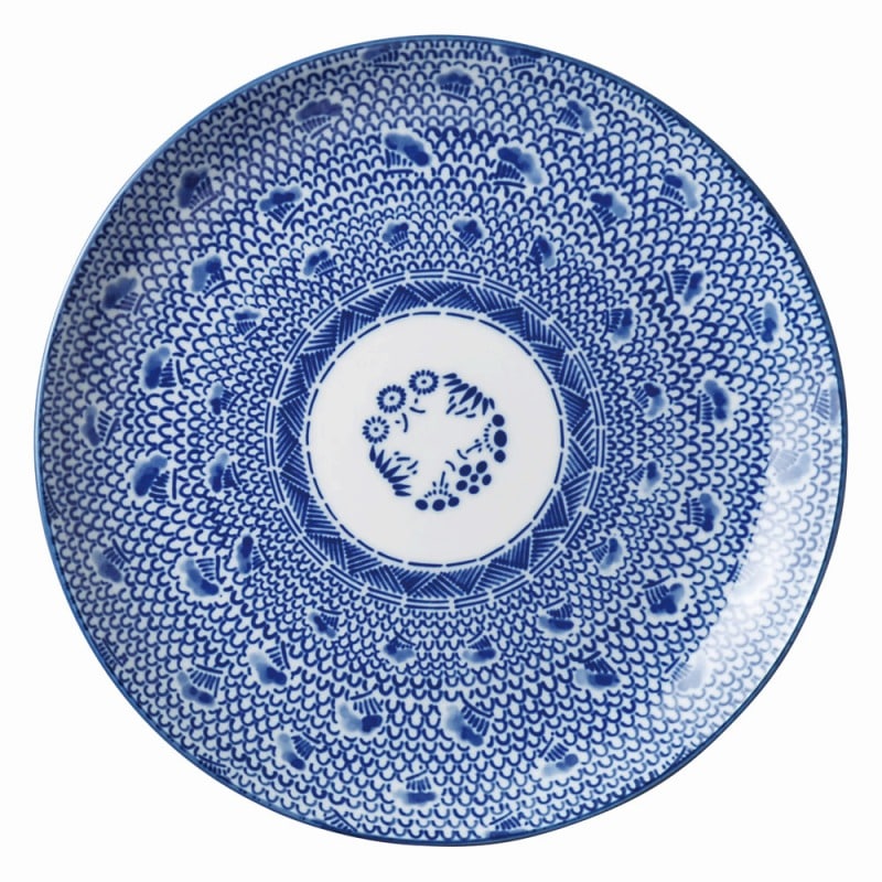 金正陶器 新古代波(タイスキ) 11吋メタ丸皿 1個(ご注文単位1個)【直送品】