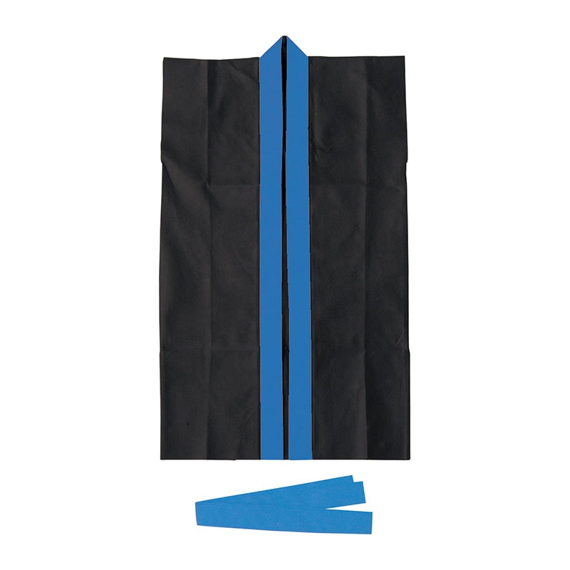 ㈱アーテックロングハッピ不織布 S(ハチマキ付)黒(青襟) 1枚(ご注文単位1枚)【直送品】