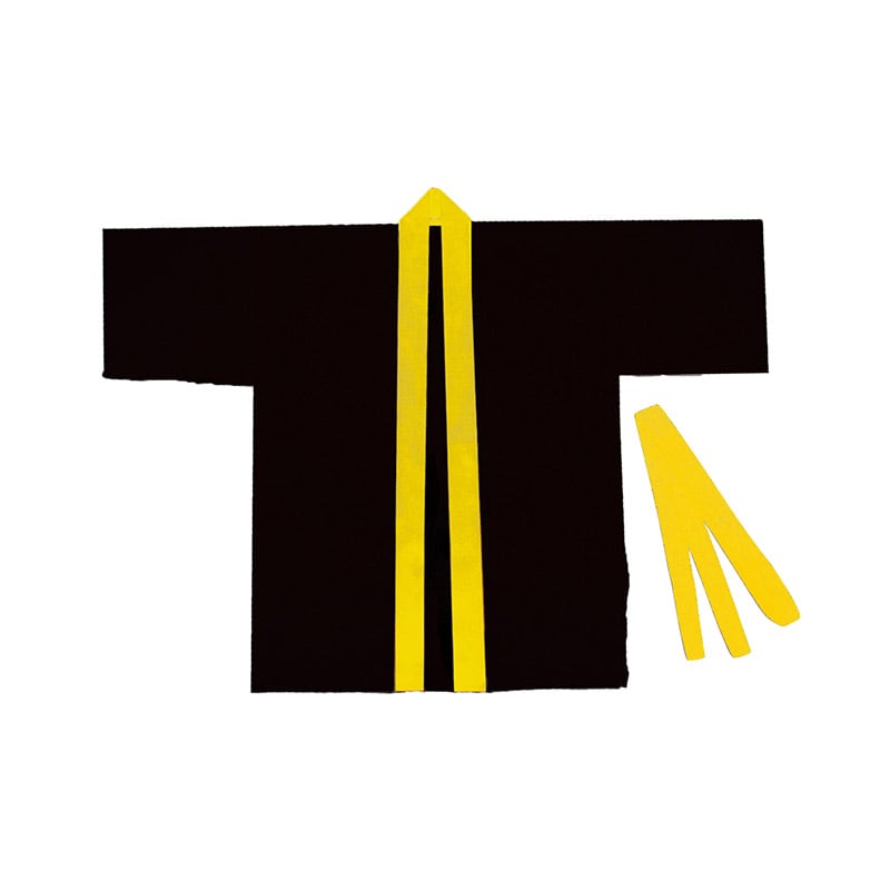 ㈱アーテックカラー不織布ハッピ 子供用 J 黒(黄襟) 1枚(ご注文単位1枚)【直送品】