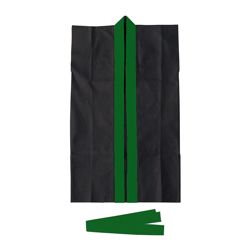 ㈱アーテックロングハッピ不織布 黒(緑襟)S(ハチマキ付) 1枚(ご注文単位1枚)【直送品】