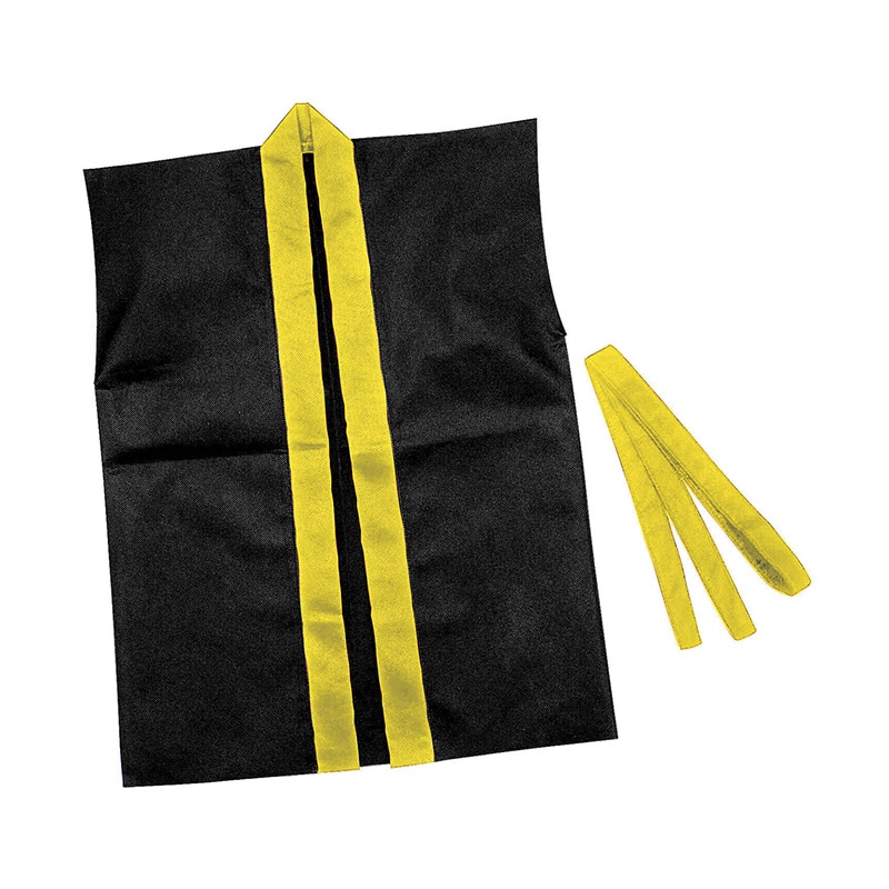 ㈱アーテックカラー不織布ハッピ子供用袖無 S黒(黄襟) 1枚(ご注文単位1枚)【直送品】