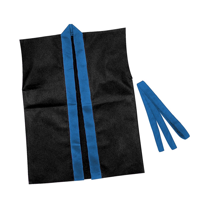 ㈱アーテックカラー不織布ハッピ子供用袖無 S黒(青襟) 1枚(ご注文単位1枚)【直送品】