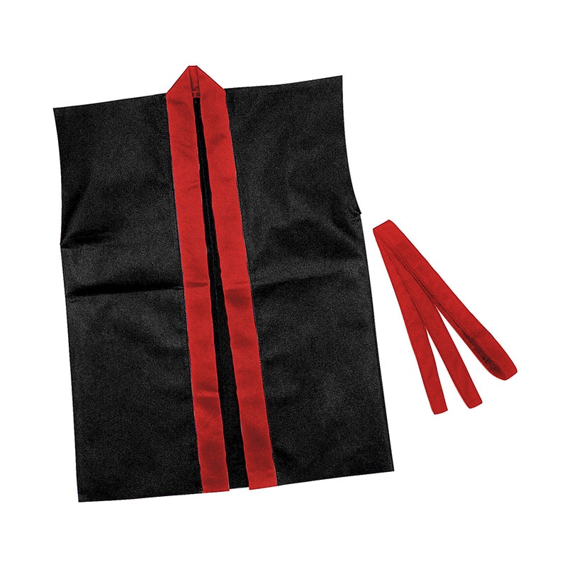 ㈱アーテックカラー不織布ハッピ子供用袖無 J黒(赤襟 1枚(ご注文単位1枚)【直送品】