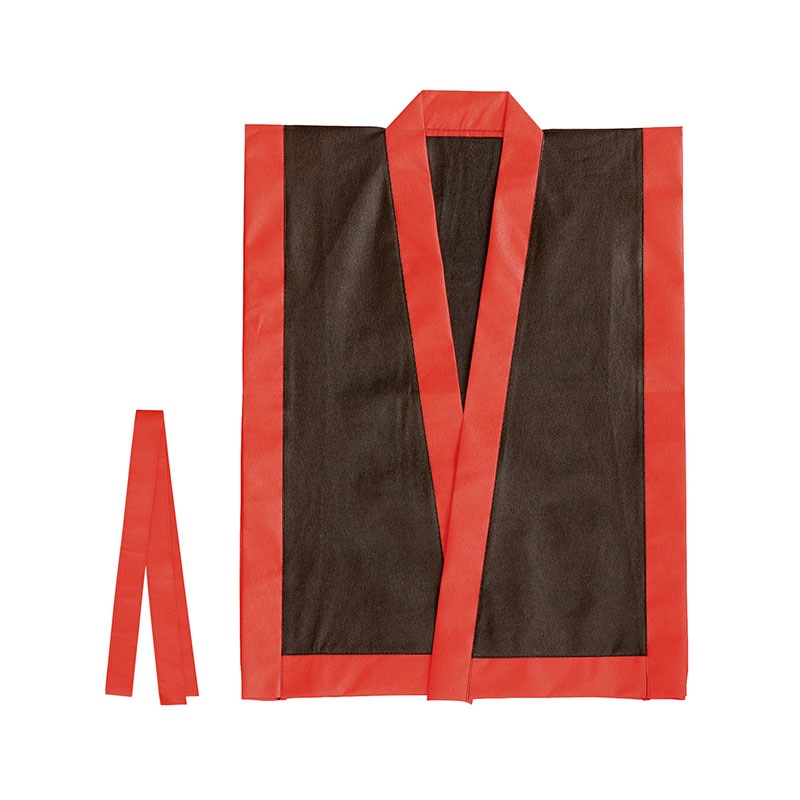 ㈱アーテックカラー不織布 エイサー打掛 黒(襟赤)J 帯付 1枚(ご注文単位1枚)【直送品】