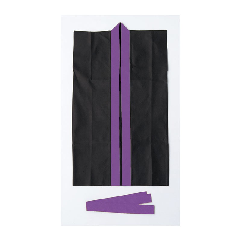 ㈱アーテックロングハッピ不織布 黒(紫襟)S ハチマキ付 1枚(ご注文単位1枚)【直送品】