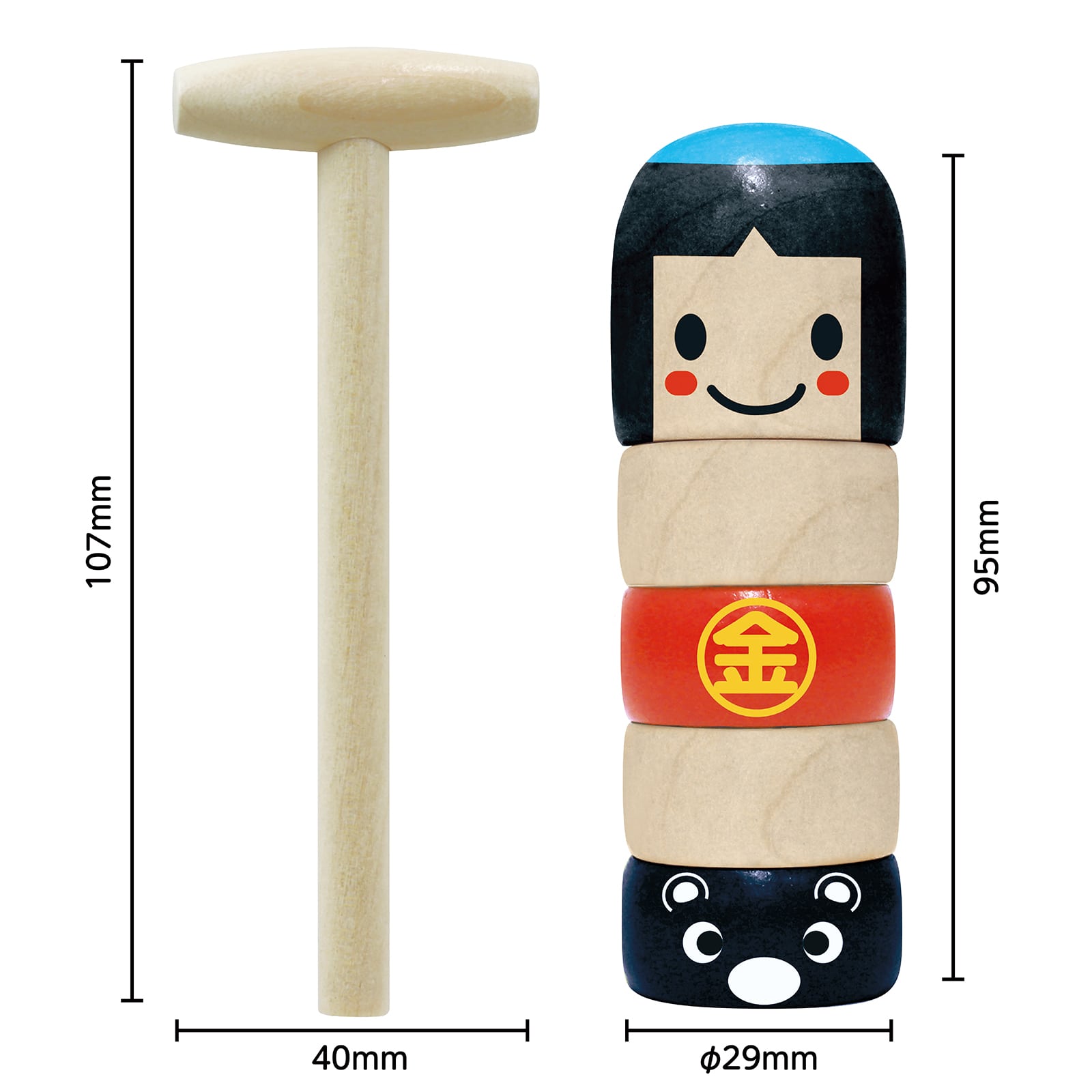 ㈱アーテック金太郎だるま落し(木製玩具) 1個(ご注文単位1個)【直送品】