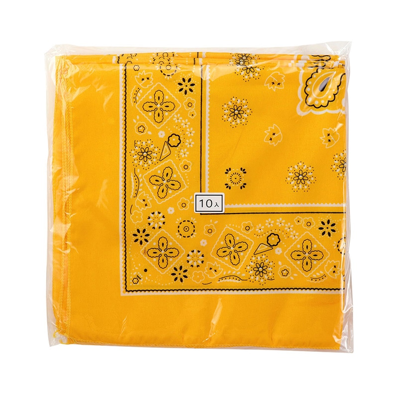 ㈱アーテックバンダナ　黄　10枚組 1セット（ご注文単位1セット）【直送品】