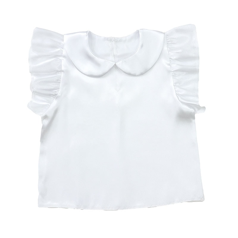 ㈱アーテックソフトサテン　丸襟付フリフリシャツ　白 1枚（ご注文単位1枚）【直送品】