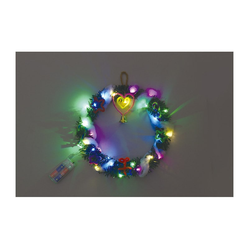 ㈱アーテッククリスマスリース作り（イルミネーションライト付） 1セット（ご注文単位1セット）【直送品】