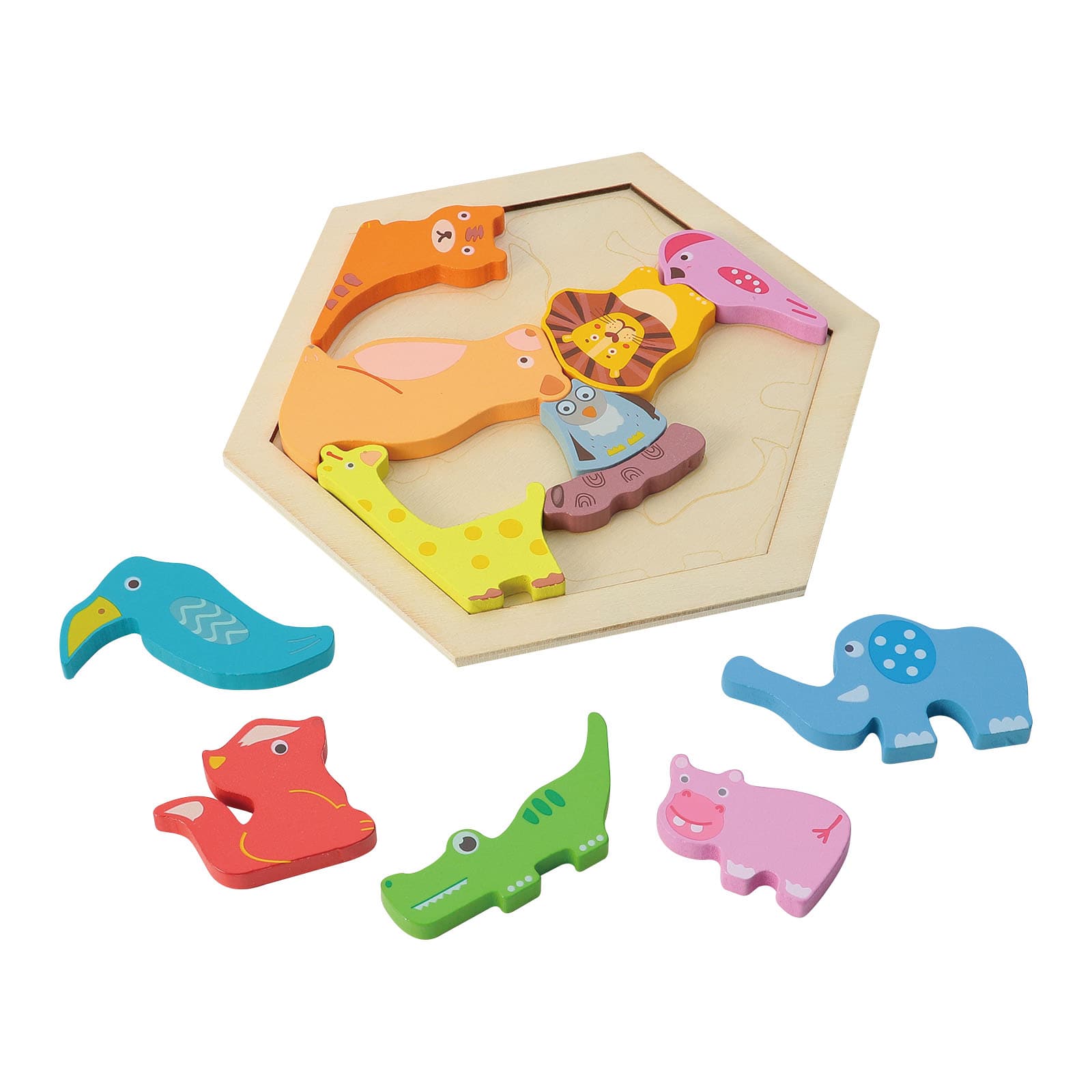 ㈱アーテック 木製六角パズル　どうぶつ1個（ご注文単位1個）【直送品】