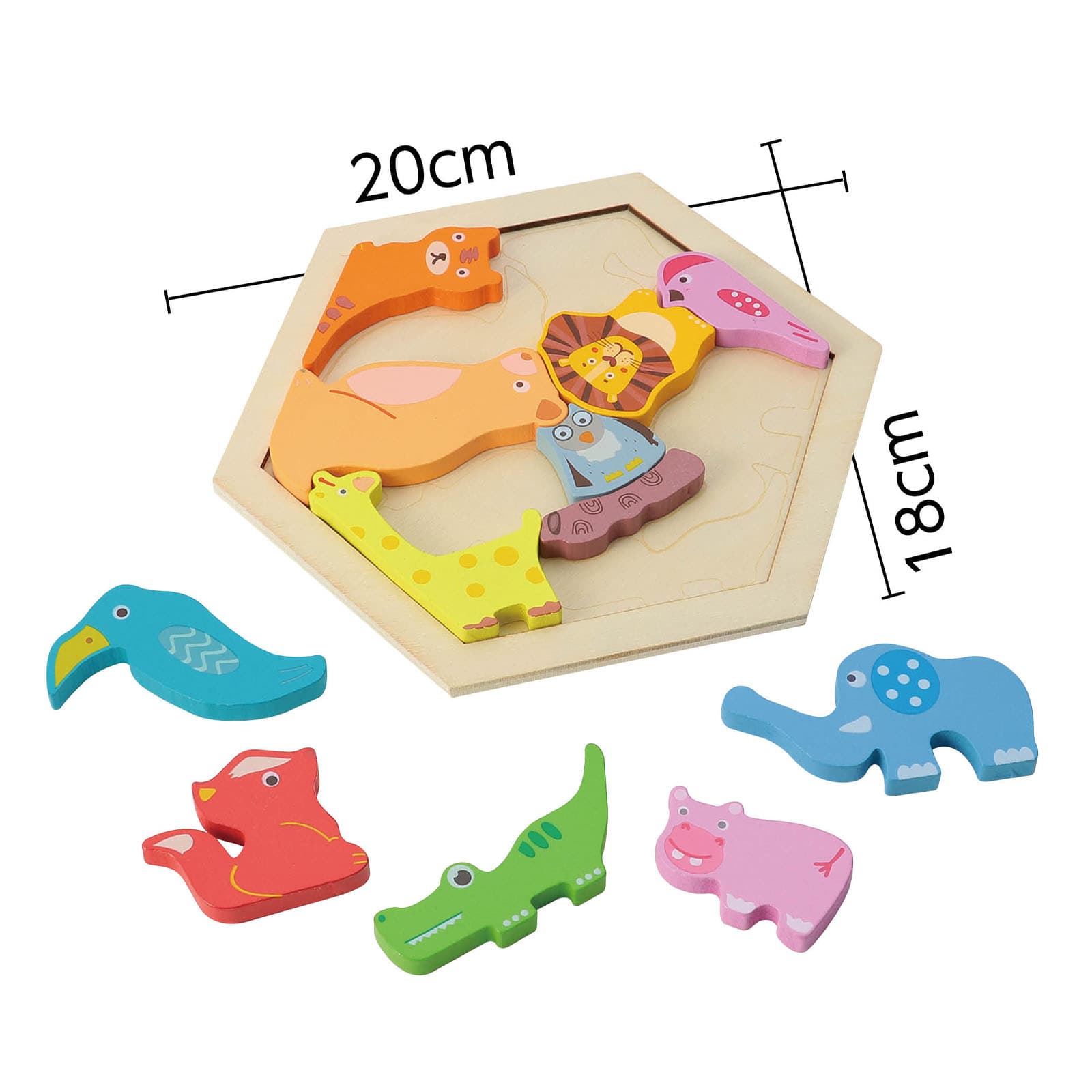 ㈱アーテック 木製六角パズル　どうぶつ1個（ご注文単位1個）【直送品】