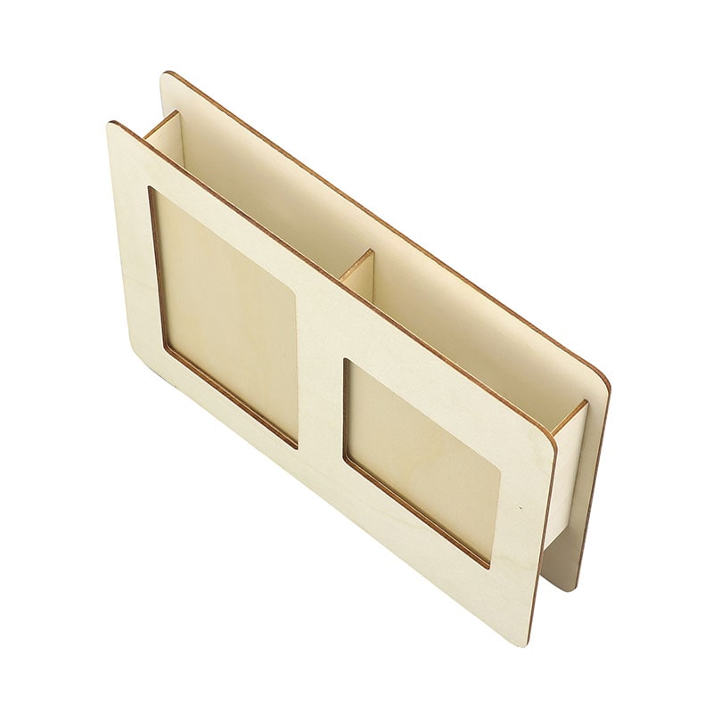 ㈱アーテック 木製小物入れ 2ポケット1個(ご注文単位1個)【直送品】