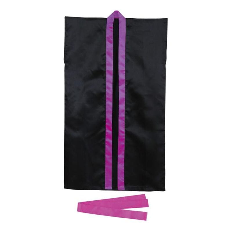 ㈱アーテック ソフトサテンロングハッピ J 黒/紫襟(ハチマキ付)1個（ご注文単位1個）【直送品】