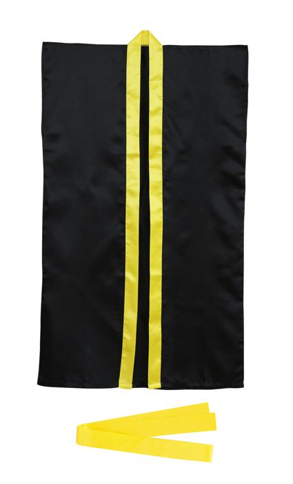 ㈱アーテック ソフトサテンロングハッピ M 黒/黄襟(ハチマキ付)1個（ご注文単位1個）【直送品】