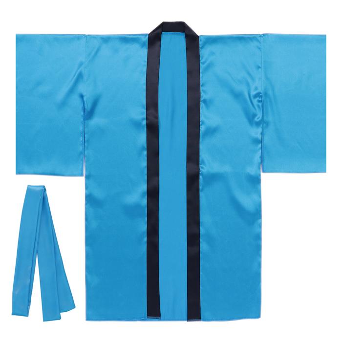 ㈱アーテック ソフトサテンロングハッピ袖付 青S (ハチマキ付)1枚（ご注文単位1枚）【直送品】