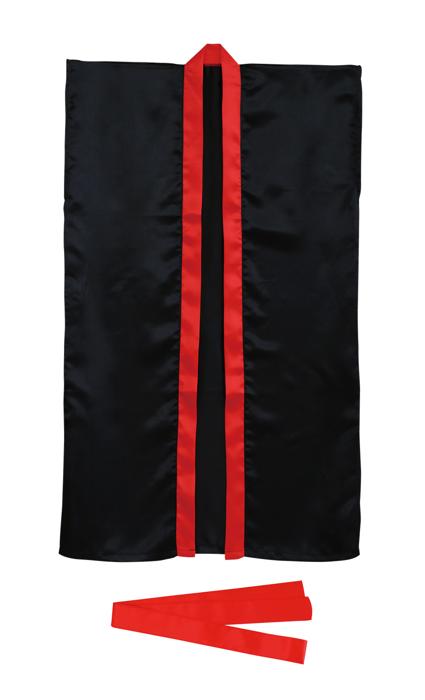 ㈱アーテック ソフトサテンロングハッピ(ハチマキ付)Cサイズ 黒(赤襟)1個（ご注文単位1個）【直送品】