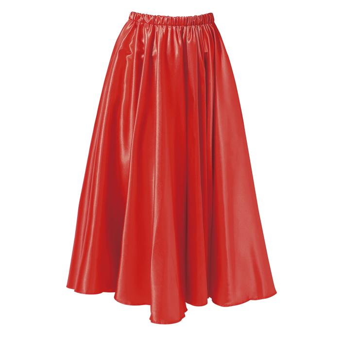 ㈱アーテック ソフトサテンロングスカート 赤 L1個（ご注文単位1個）【直送品】