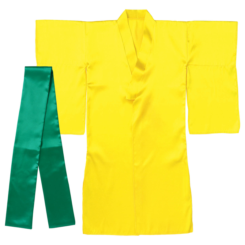 アーテック ソフトサテン 着物(おくみ付) 黄(帯緑) 1個（ご注文単位1個）【直送品】