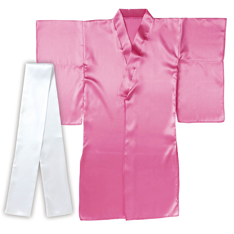 アーテック ソフトサテン 着物(おくみ付) 桃(帯白) 1個（ご注文単位1個）【直送品】