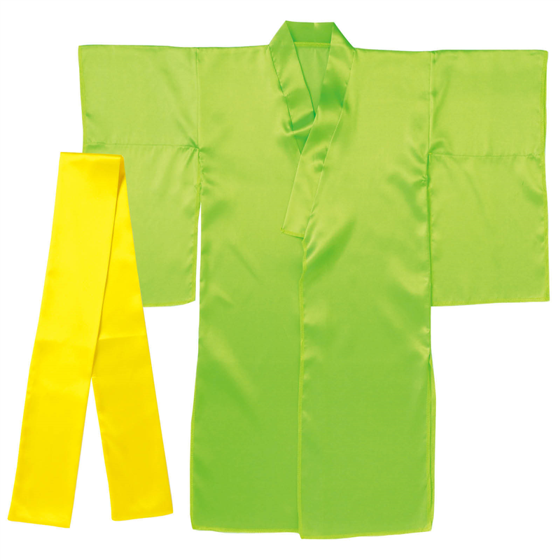 アーテック ソフトサテン 着物(おくみ付) 黄緑(帯黄) 1個（ご注文単位1個）【直送品】