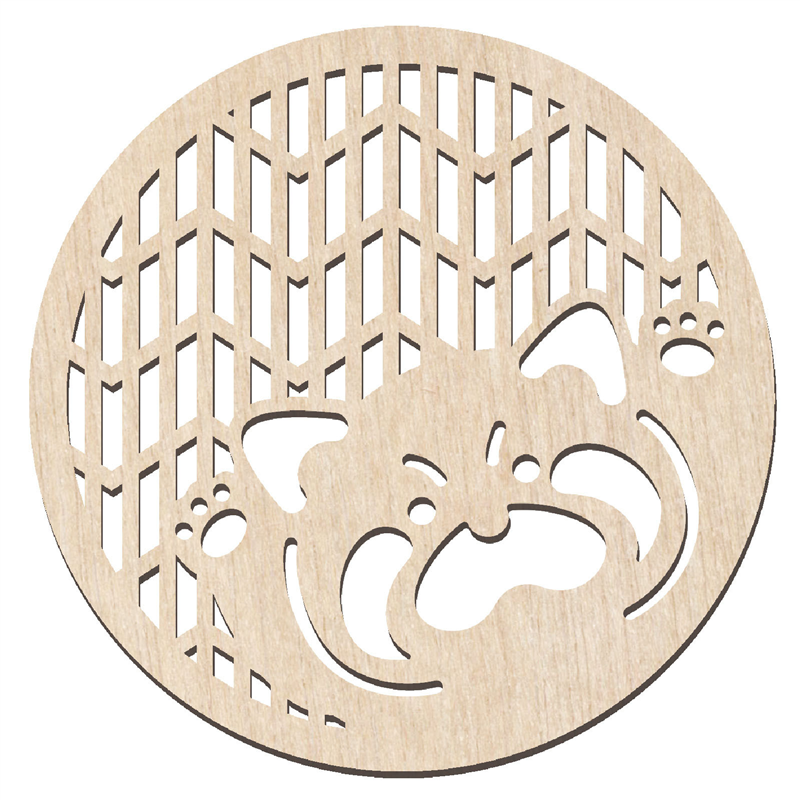 アーテック 木製コースター φ100mm レッサーパンダ 1個（ご注文単位1個）【直送品】