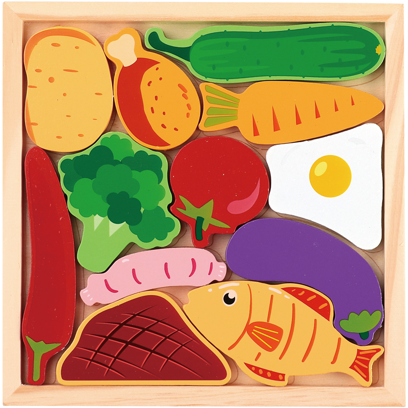 アーテック 木製四角パズル たべもの 1個（ご注文単位1個）【直送品】