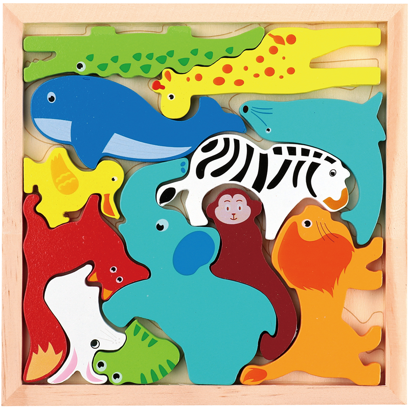 アーテック 木製四角パズル どうぶつ 1個（ご注文単位1個）【直送品】