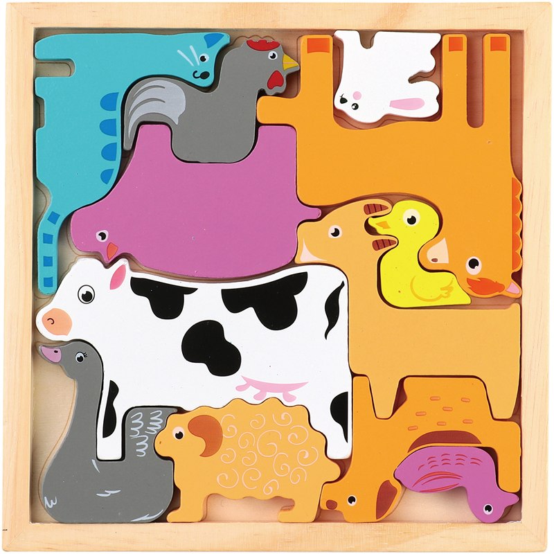 アーテック 木製四角パズル ぼくじょうのどうぶつ 1個（ご注文単位1個）【直送品】