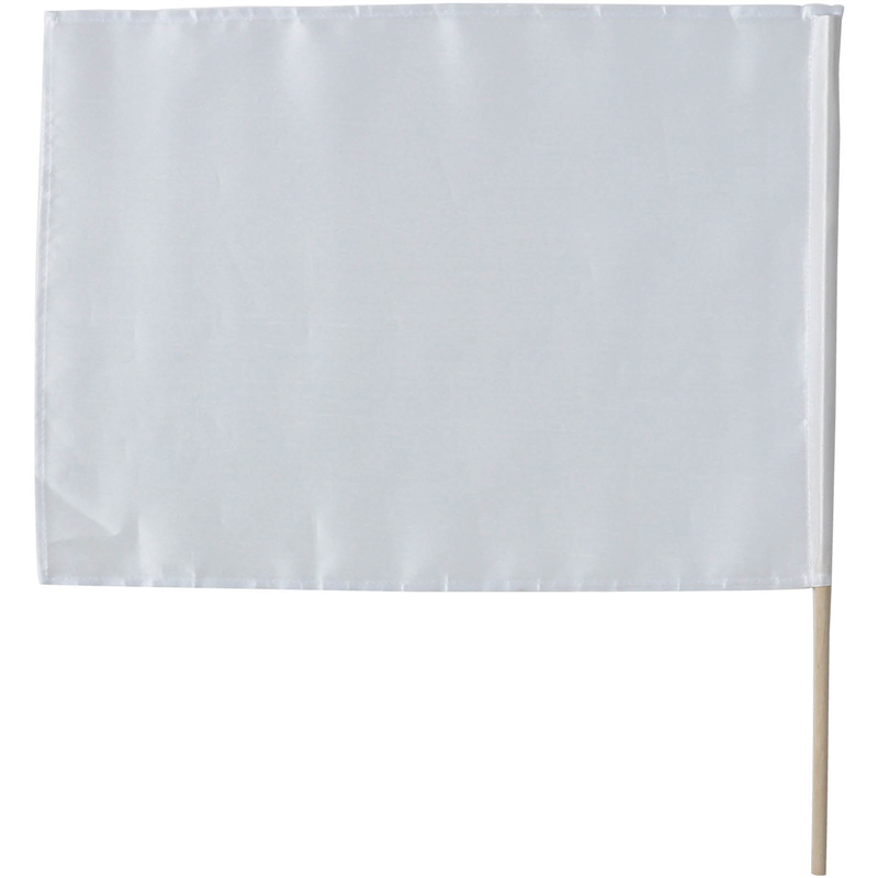 アーテック サテン小旗 ホワイト 旗:W41×H30cm 旗竿:45cm(φ8mm) 1個（ご注文単位1個）【直送品】