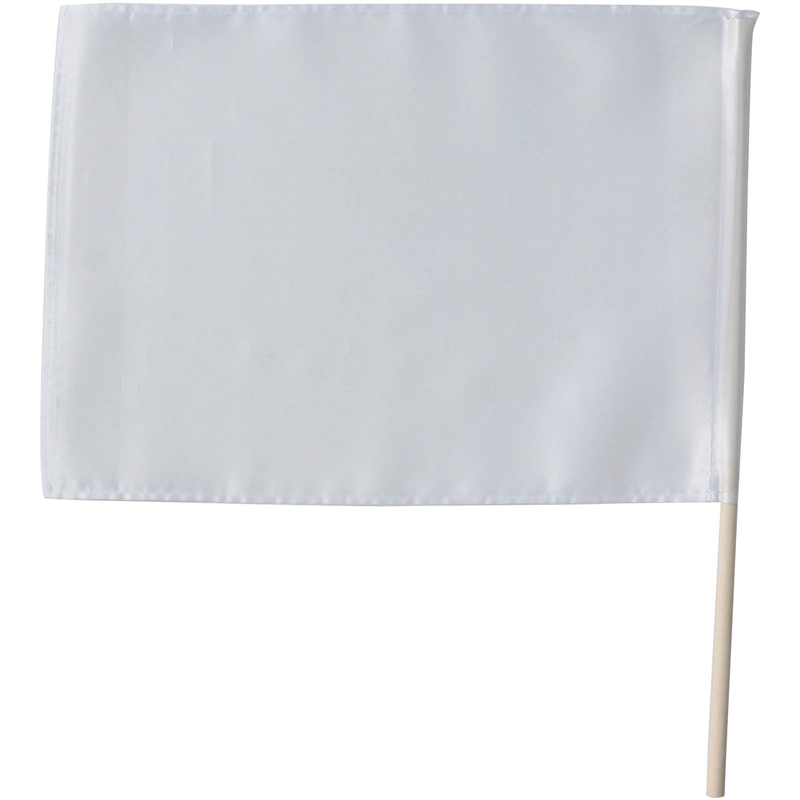 アーテック サテン中旗 ホワイト 旗:W50×H36cm 旗竿:57cm(φ12mm) 1個（ご注文単位1個）【直送品】