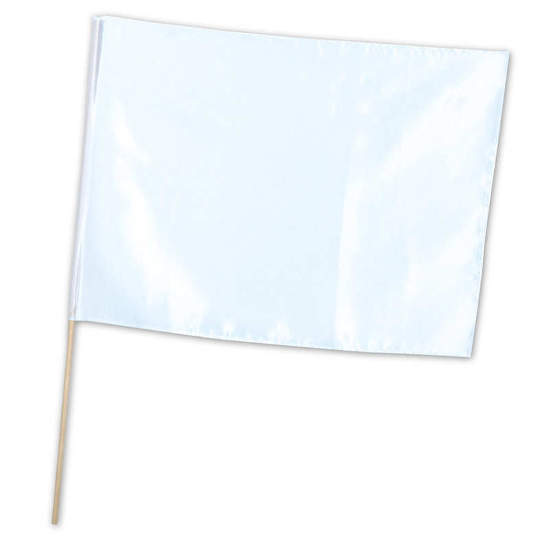 アーテック サテン特大旗 ホワイト 旗:W80×H60cm 旗竿:100cm(φ12mm) 1個（ご注文単位1個）【直送品】