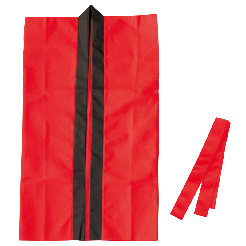 アーテック カラー不織布ロングハッピ(ハチマキ付) 赤 M 1個（ご注文単位1個）【直送品】