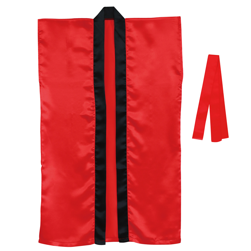 アーテック サテンロングハッピ(ハチマキ付) 赤 M 1個（ご注文単位1個）【直送品】