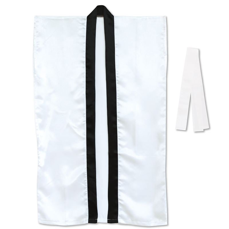 アーテック サテンロングハッピ(ハチマキ付) 白 M 1個（ご注文単位1個）【直送品】