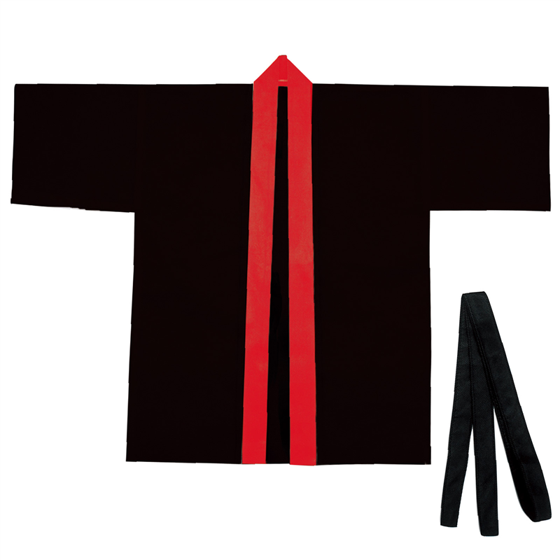 アーテック カラー不織布ハッピ(帯付) 黒(襟赤) M 1個（ご注文単位1個）【直送品】