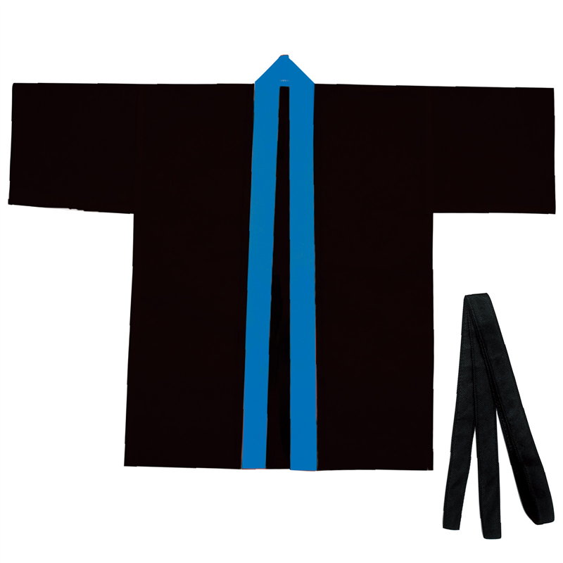 アーテック カラー不織布ハッピ(帯付) 黒(襟青) M 1個（ご注文単位1個）【直送品】