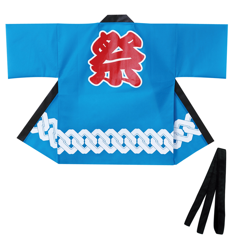 アーテック カラー不織布ハッピ 祭 吉原つなぎ柄 青 L 1個（ご注文単位1個）【直送品】