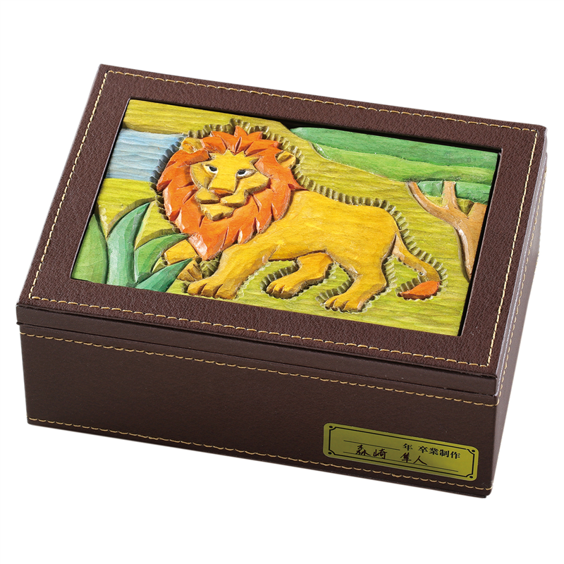 アーテック コンパクトレザー調オルゴール箱(木彫板) 1個（ご注文単位1個）【直送品】