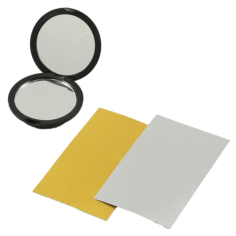 アーテック 梨地象嵌調コンパクトミラー黒 1個（ご注文単位1個）【直送品】