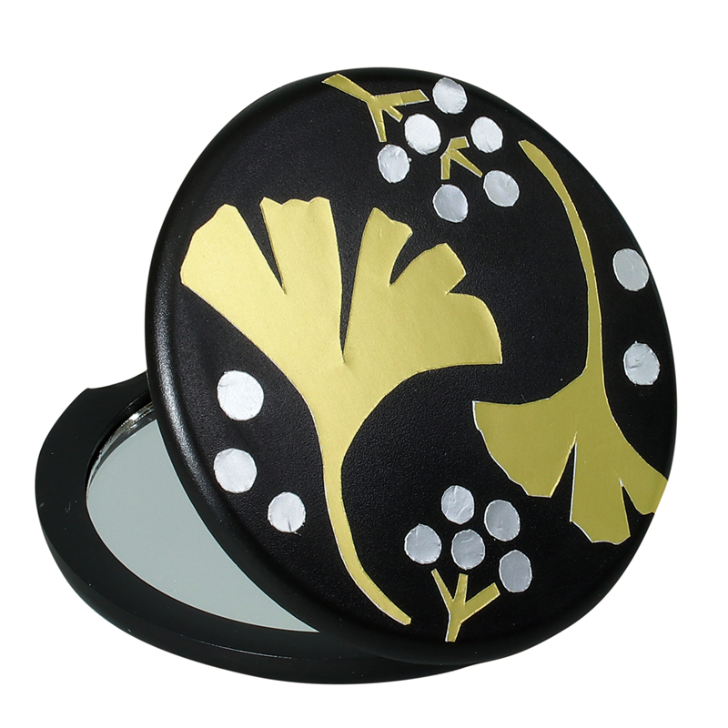 アーテック 象嵌調コンパクトミラー 黒 1個（ご注文単位1個）【直送品】