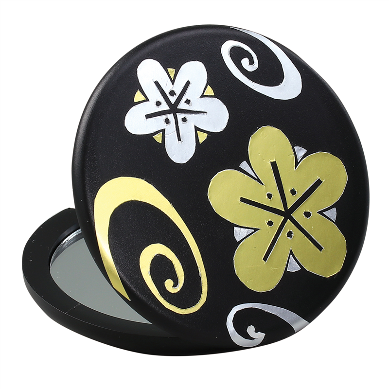 アーテック 象嵌調コンパクトミラー 黒 1個(ご注文単位1個)【直送品】