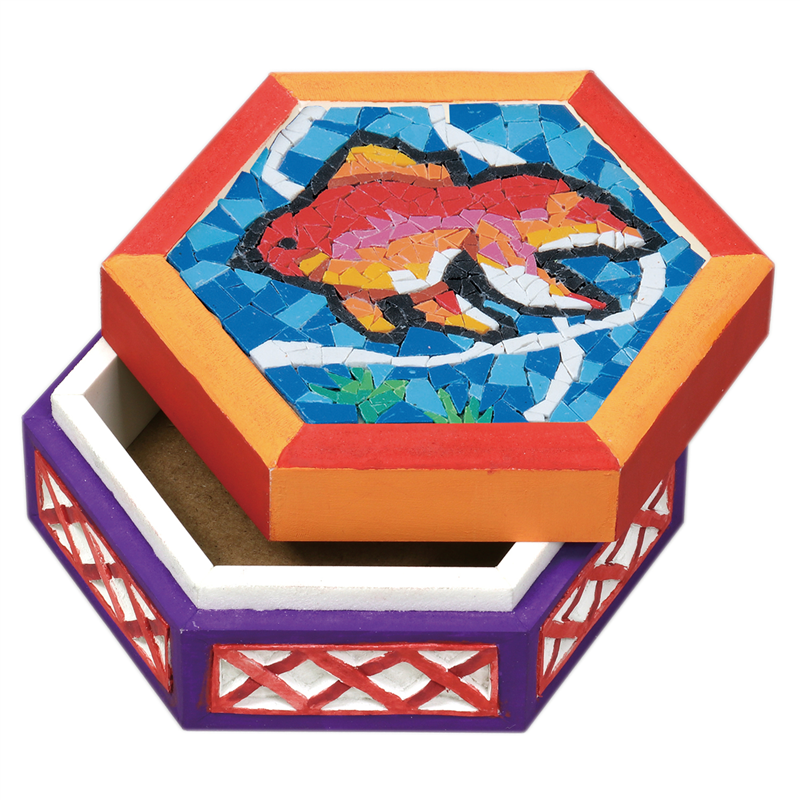 アーテック 白彫板 マルチボックス六角箱 プラモザイク付 1個（ご注文単位1個）【直送品】