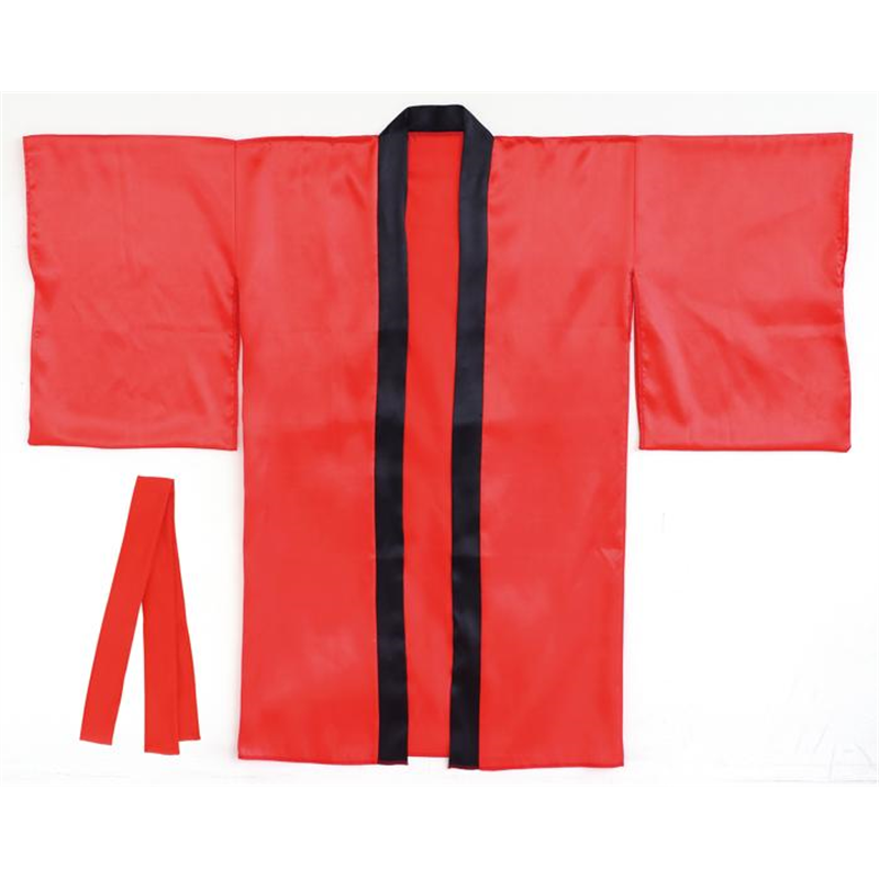 アーテック ソフトサテンロングハッピ袖付 赤M (ハチマキ付) 1個（ご注文単位1個）【直送品】