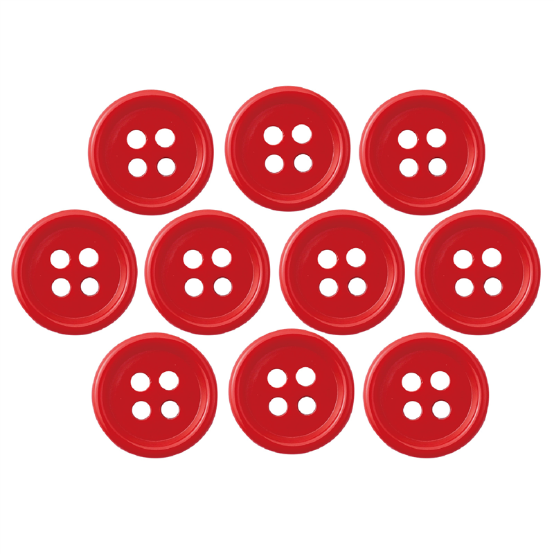 アーテック 4つ穴ボタン 15mm 赤 10個セット（ご注文単位1セット）【直送品】