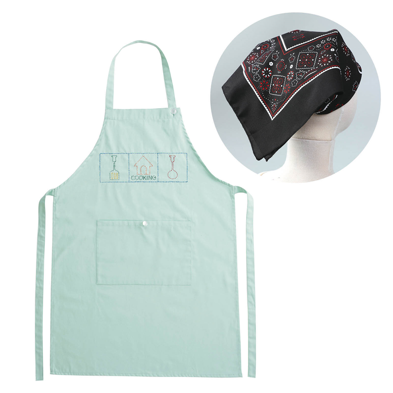 アーテック 基礎縫いエプロン グリーン バンダナ黒 （ご注文単位1セット）【直送品】