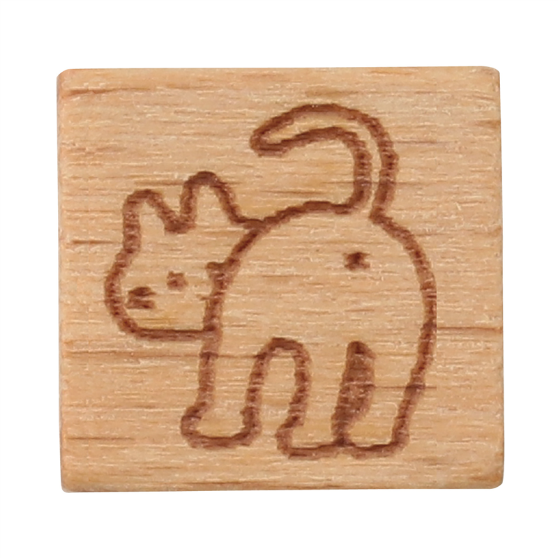 アーテック 木柄スタンプ10 しろねこ おしり（ご注文単位1個）【直送品】